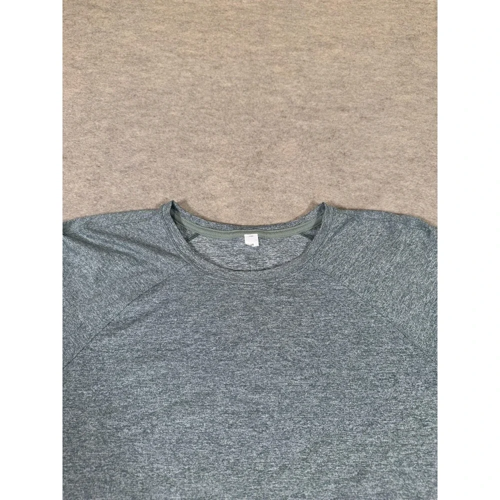 Lululemon Shirt Womens 14 Gray Raglan Short Sleeve Yoga Athletic Top Lightweight
